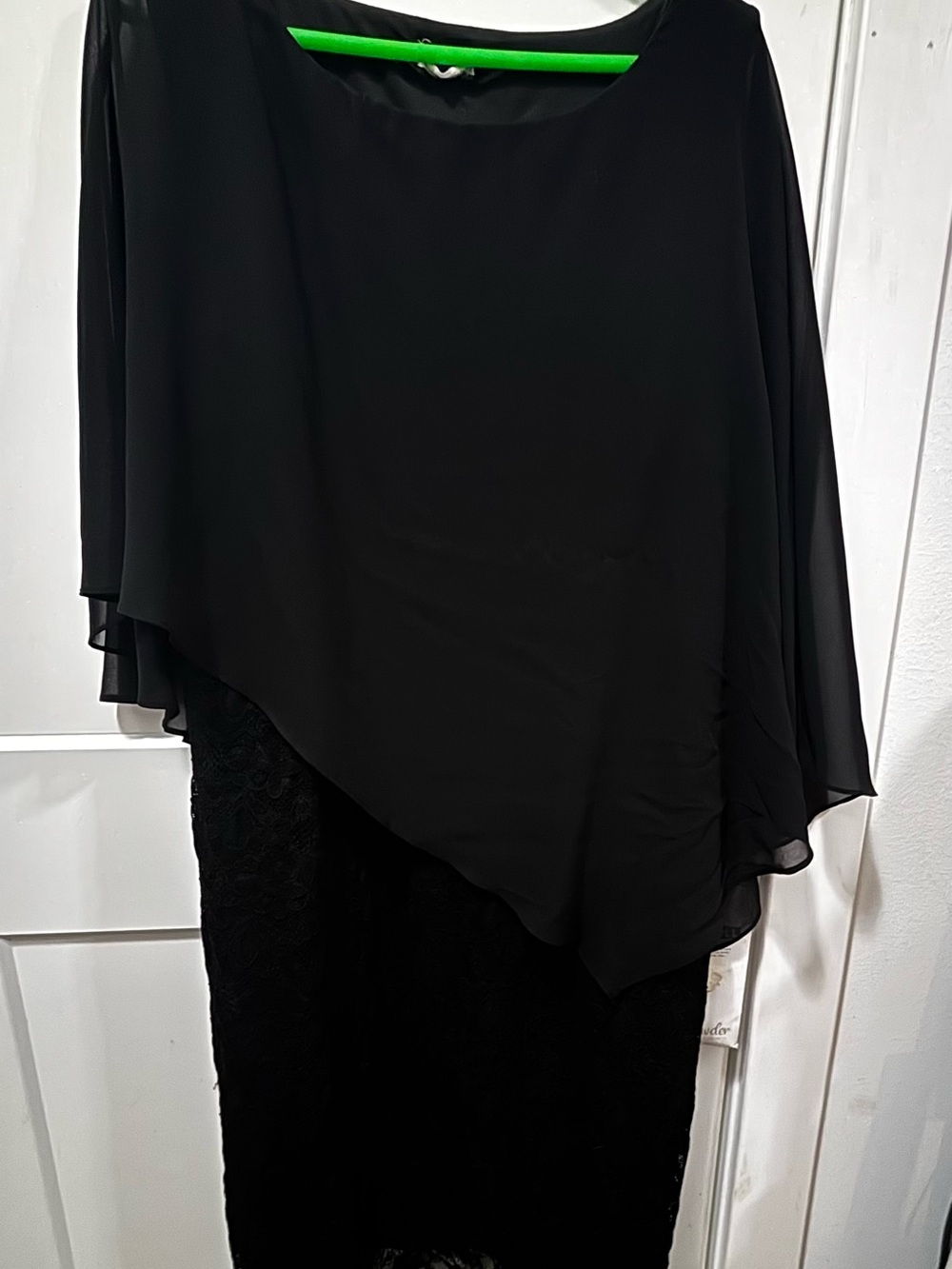 Black Draped Overlay Lace Skirt - Elegant Evening Skirt